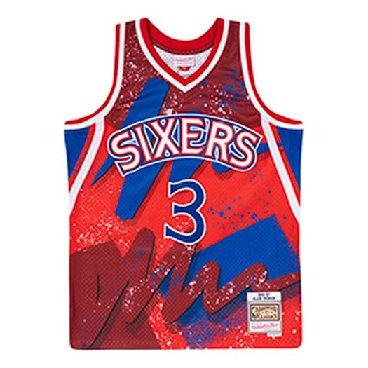 Dres Mitchell & Ness Mitchell & Ness Philadelphia Sixers Basketball Jersey Červená | TFSM1253-P7696AIVSCAR, 0