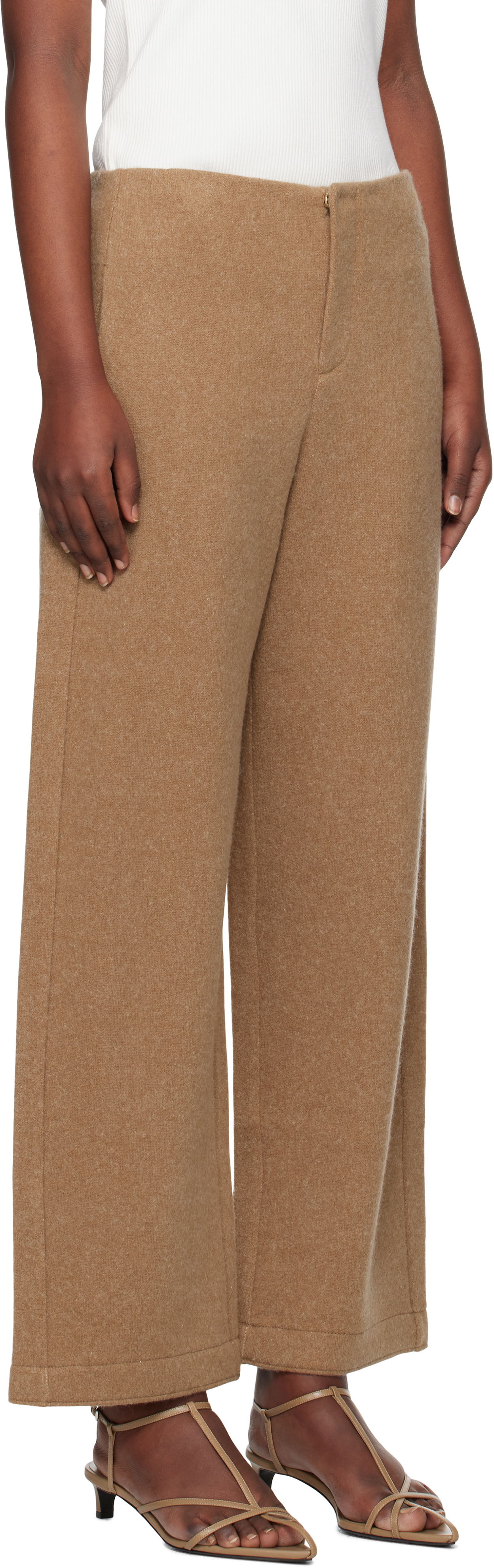Nohavice Max Mara Max Mara Arca Wide-Leg Wool Trousers Hnedá | 2511781088600, 1