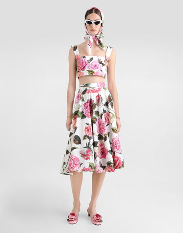 Sukňa Dolce & Gabbana Dolce & Gabbana Cotton Circle Skirt with Rose Print Rôznofarebný | F4C1XTHS5S4HA5IG, 1