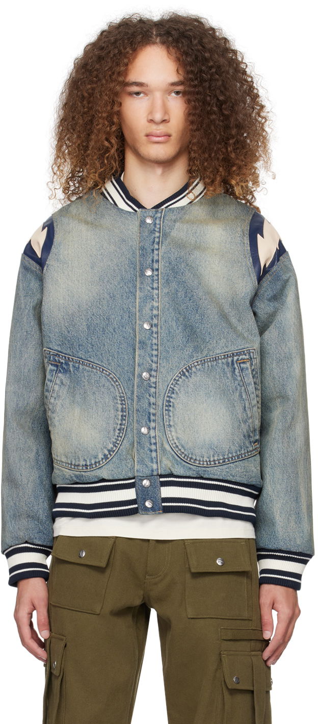 Bunda Rhude Lightning Bomber Jacket Modrá | RHPS24JA06012305, 0