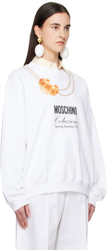 Sveter Moschino Moschino Breakfast Sweatshirt Biela | A170705281001, 1