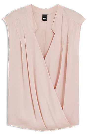 Tielko BOSS Stretch Silk Wrap Blouse Ružová | 50548238, 0