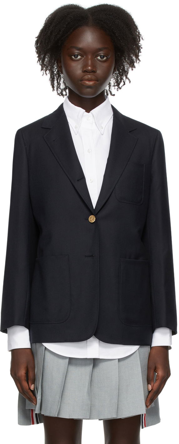 Bunda Thom Browne Thom Browne Super 120s Sack Blazer Navy | FBC334A-00626