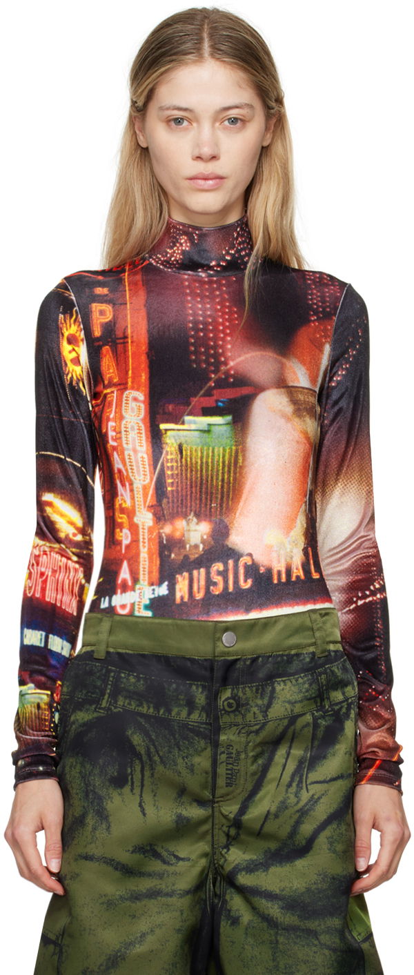 Body Jean Paul Gaultier Gaultier Velvet Pigalle Turtleneck Bodysuit Rôznofarebný | 24/30-F-BD049-J554-00301550, 0