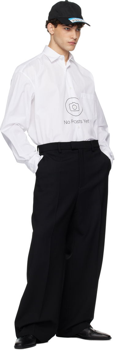 Košeľa VETEMENTS 'No Posts' Graphic Print Classic Shirt Biela | UA66SH440W, 4