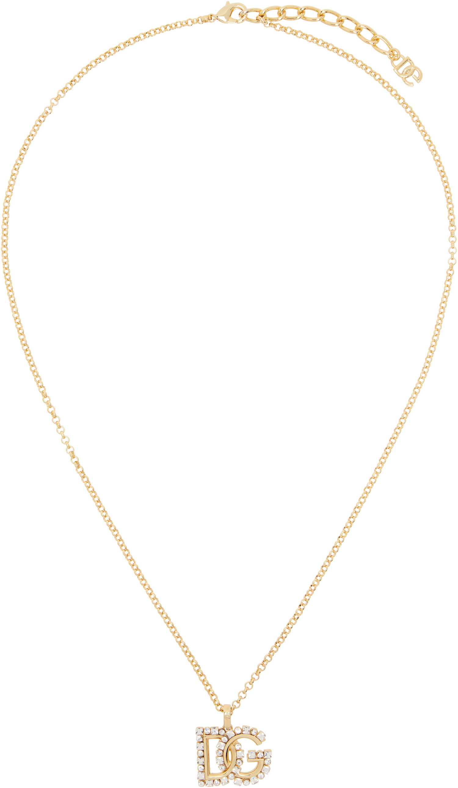 Náhrdelník Dolce & Gabbana Dolce&Gabbana Crystal 'DG' Logo Chain Necklace Metalická | WNR2L4 W1111, 0