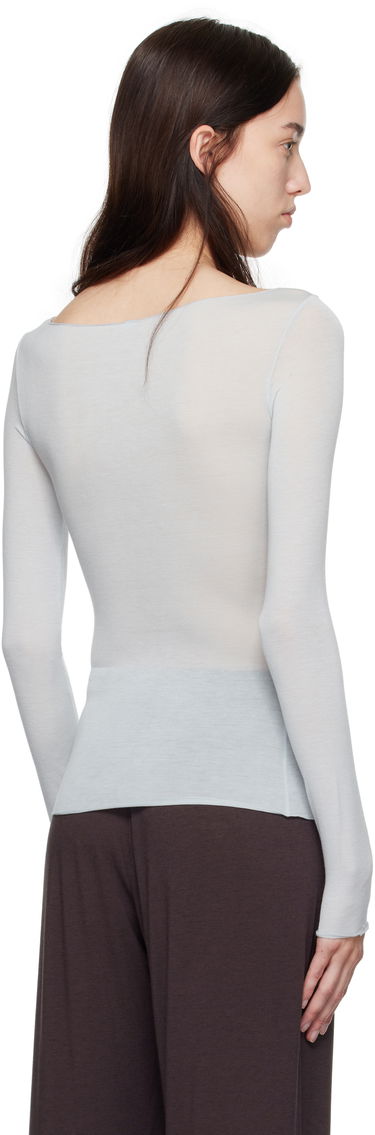 Tričko SKIMS SKIMS Sheer Modal Boat Neck Long Sleeve T-Shirt Modrá | LS-LST-6143W, 2