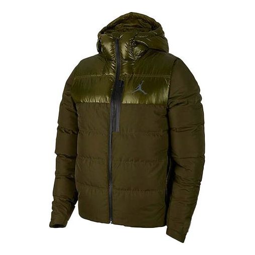 Prešívaná bunda Jordan Jordan Windproof Hooded Down Jacket Zelené | 924676-395