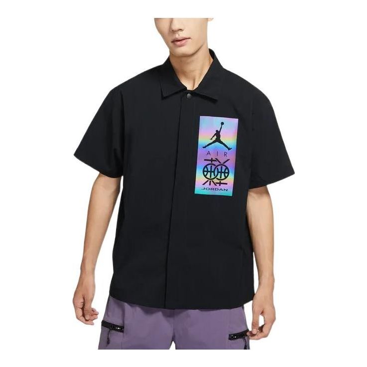 Košeľa Jordan Air Jordan Short Sleeve Shirt with Graphic Print Čierna | DV6283-010