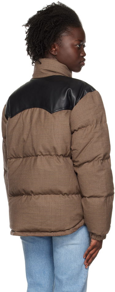 Prešívaná bunda rag & bone Rag & Bone Cal Houndstooth Down Jacket Hnedá | WAW22F2031FA31, 2