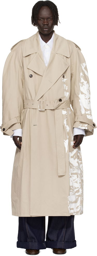 Trenčkot HED MAYNER Hed Mayner Painted Trench Coat Béžová | HMMB10004S-HB180, 0