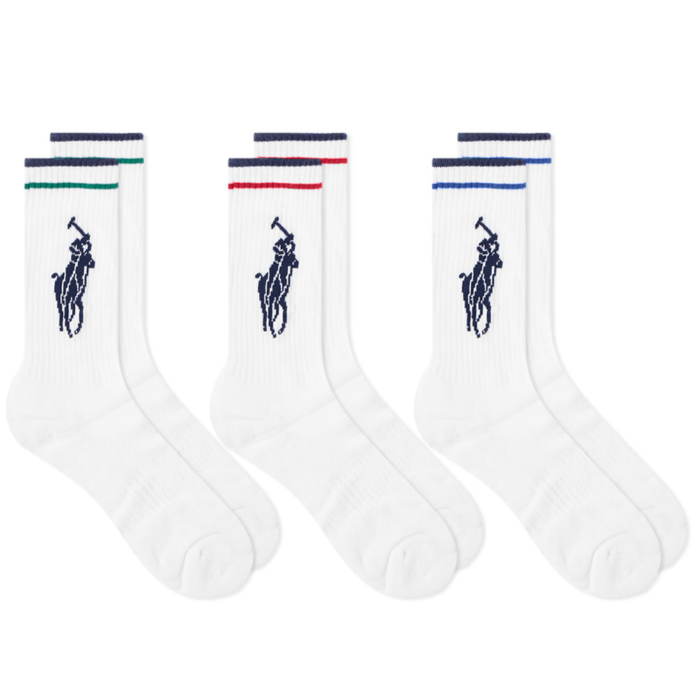 Ponožky Polo by Ralph Lauren Pony Player Cotton Crew Sock - 3 Pack Biela | 449723748001, 0