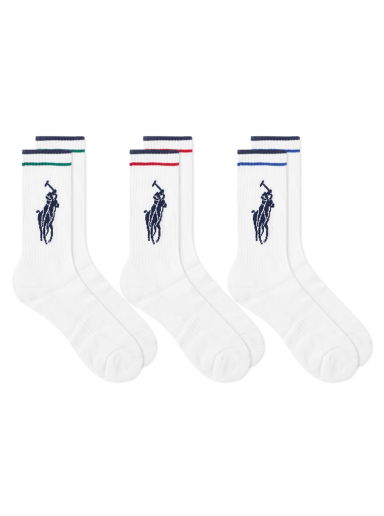 Ponožky Polo by Ralph Lauren Pony Player Cotton Crew Sock - 3 Pack Biela | 449723748001