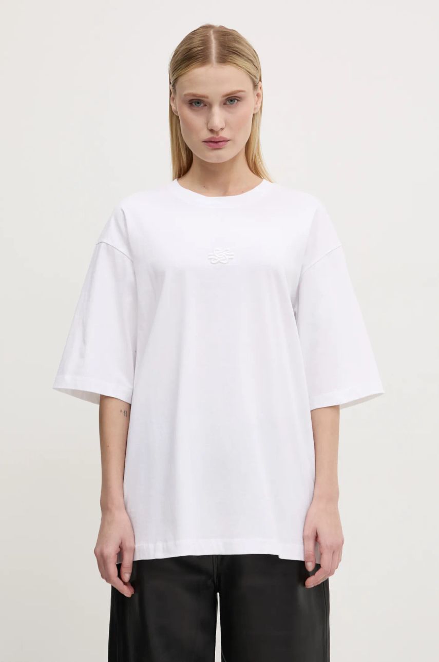 Tričko Filling Pieces Filling Pieces Boxy Embroidered T-Shirt Biela | 74413791901, 1