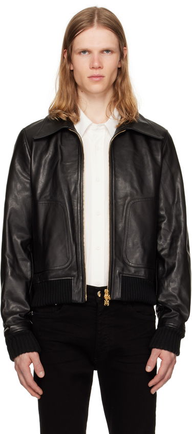 Bomber bunda AMIRI AMIRI Zip Leather Jacket Čierna | AMLTJT1028, 0