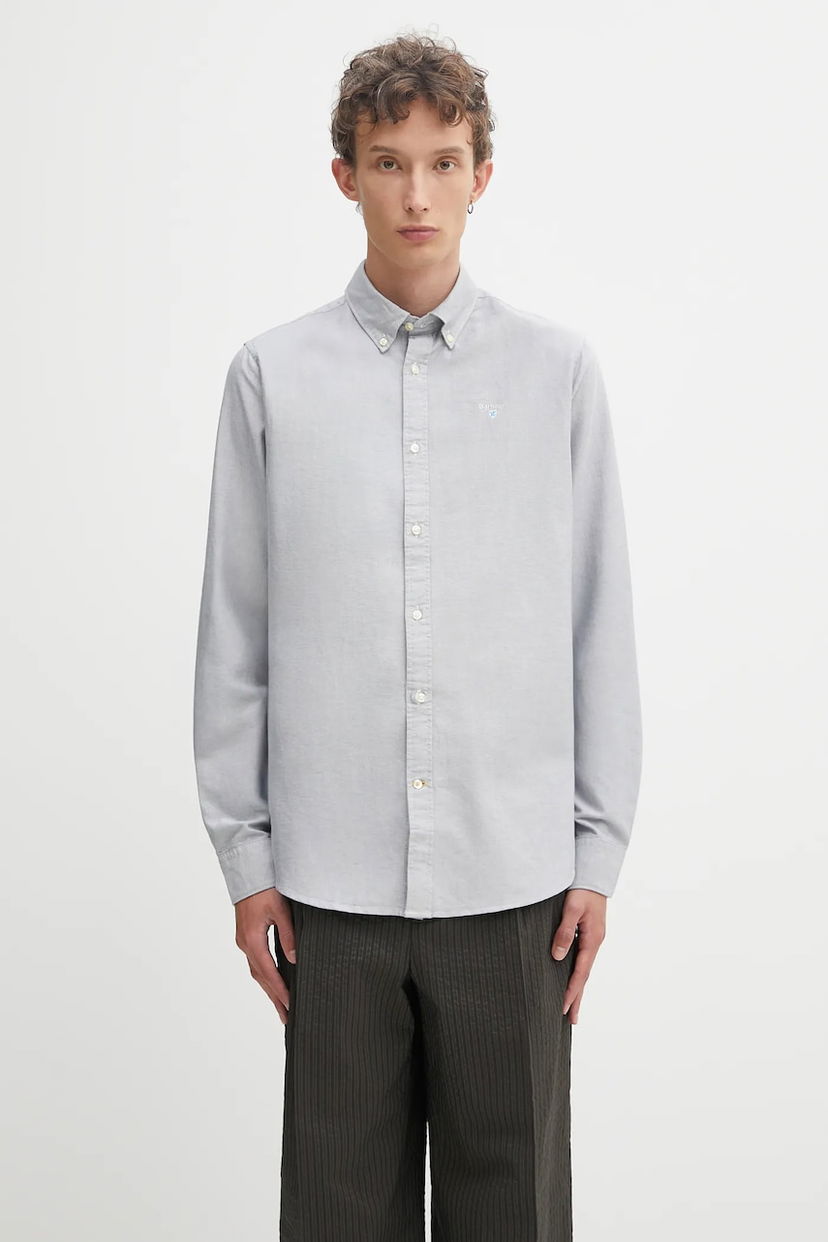 Košeľa Barbour Barbour Oxtown Tailored Slim Fit Button-Down Shirt Šedá | MSH5301BU43