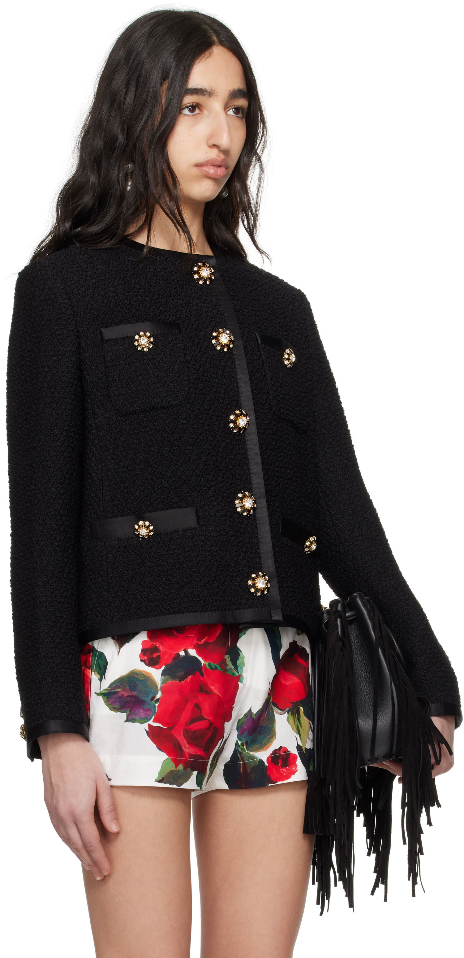 Bunda Dolce & Gabbana Dolce&Gabbana Cropped Single-Breasted Jacket Čierna | F27DAZ FU3JL, 1