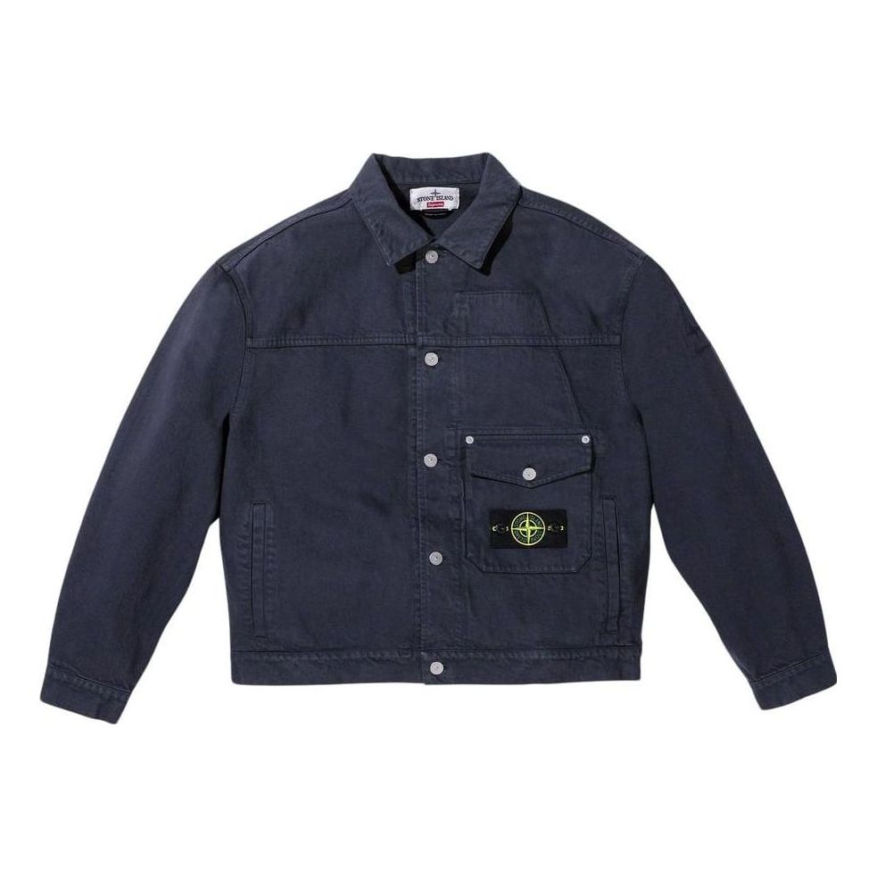 Bunda Supreme Stone Island Denim Trucker Jacket Modrá | SUP-FW23-170, 0