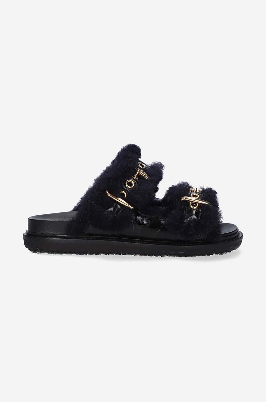 Tenisky a topánky Marni Fussbett Shoe Leather Slippers Čierna | FBMS014501.P5045.ZL866, 0