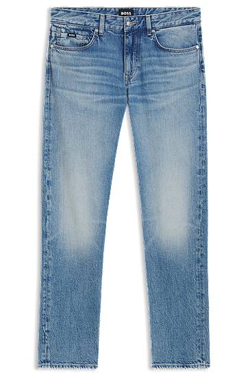 Džínsy BOSS BOSS Delaware Slim-Fit Comfort-Stretch Jeans Modrá | 50544869