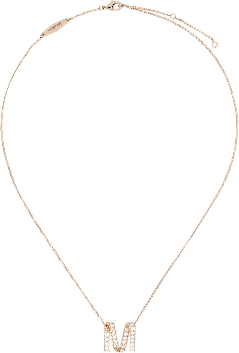 Náhrdelník Max Mara Max Mara Crystal 'M' Pendant Necklace Metalická | 2524756101600