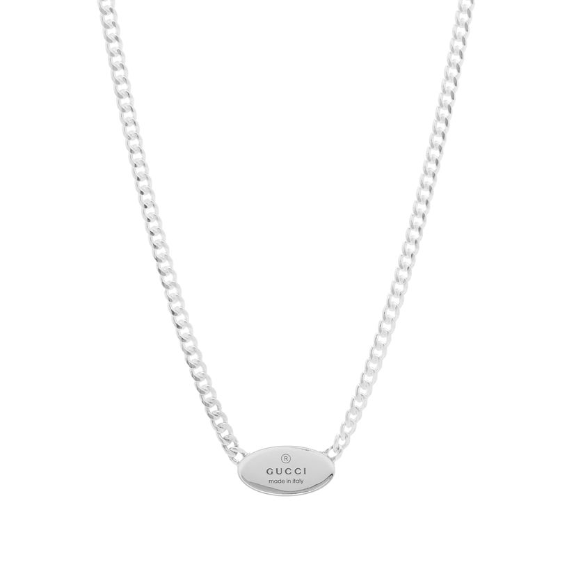 Náhrdelník Gucci Oval Tag Necklace Metalická | YBB79714200100U