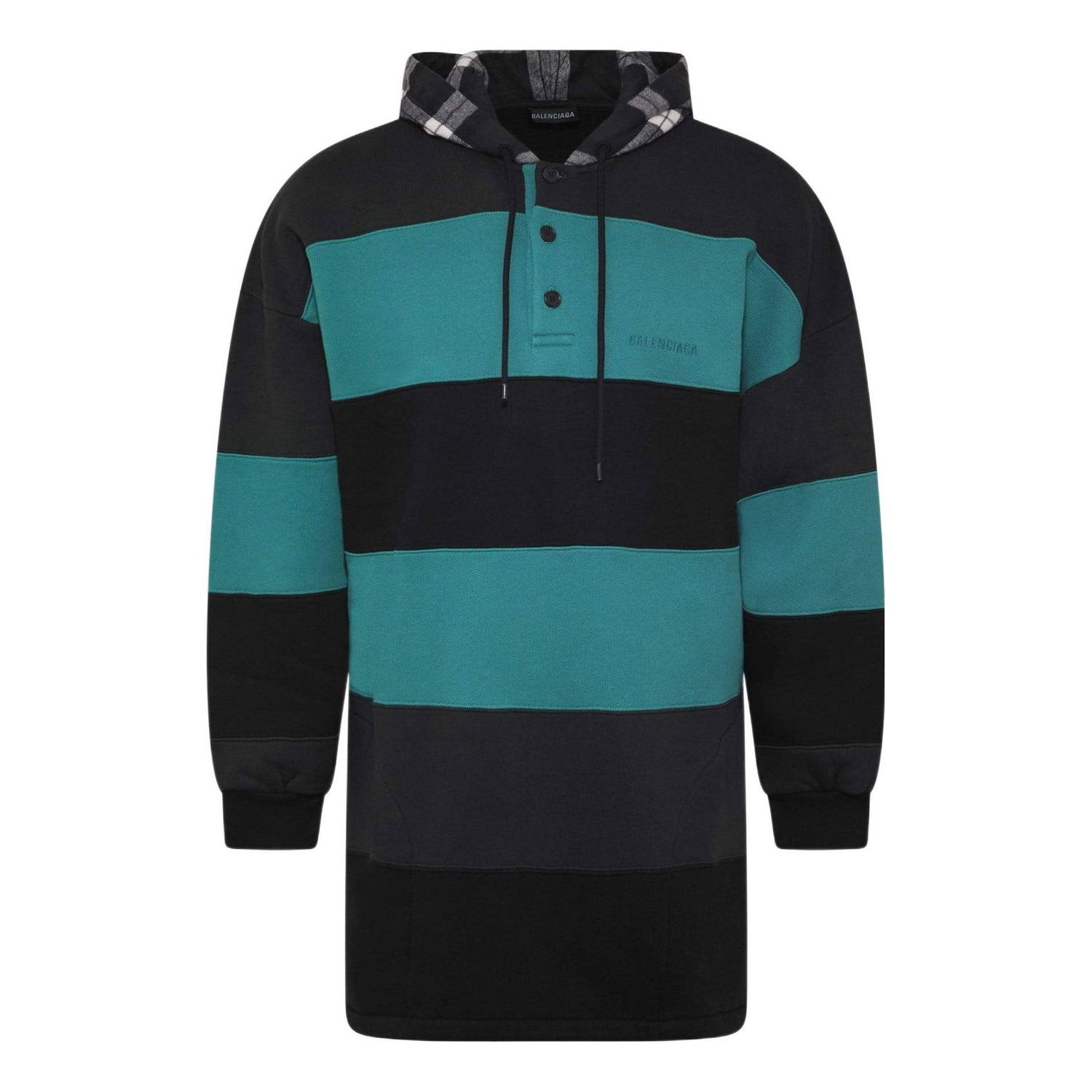 Sveter Balenciaga Striped Oversized Hoodie Zelené | 556137TDV325567, 0