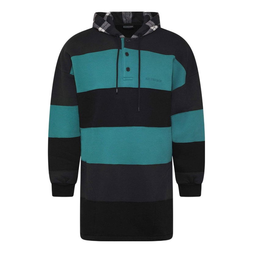 Sveter Balenciaga Striped Oversized Hoodie Zelené | 556137TDV325567