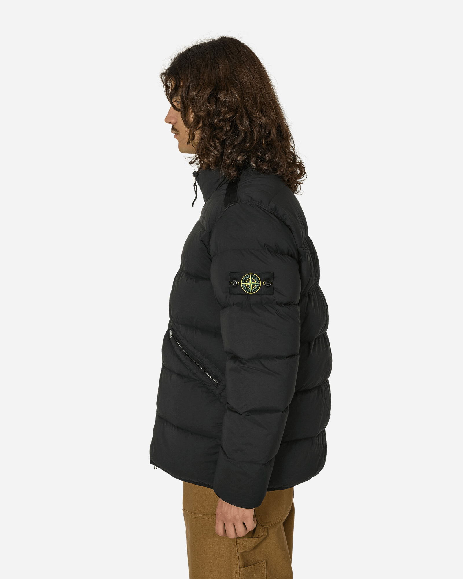 Seamless Tunnel Nylon Down Jacket Black