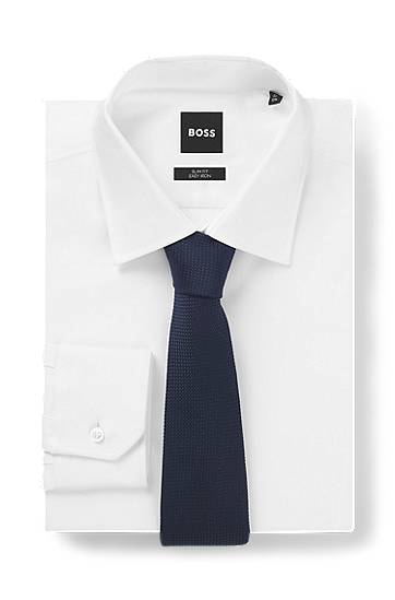 Doplnky BOSS Structured Cotton and Silk Tie Navy | 50550972, 1