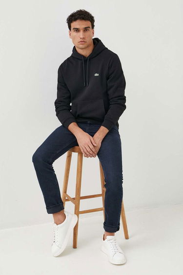 Mikina Lacoste Organic Cotton Hoodie Čierna | SH9623, 0