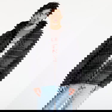 Bunda Vans Piedmont Hooded Plaid Shirt Jacket Šedá | VN000P7VQFY1, 0