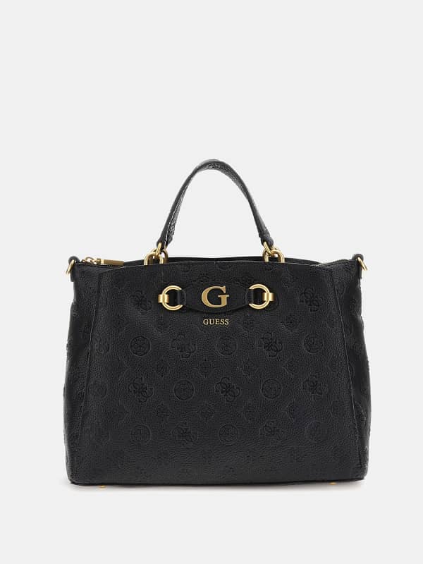 Kabelka GUESS Izzy 4G Peony Logo Handbag Čierna | HWPD9209060, 0