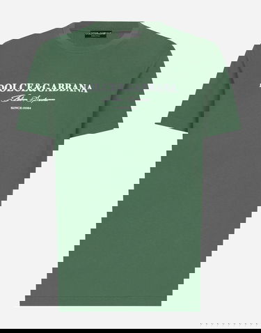Tričko Dolce & Gabbana Cotton T-Shirt With Logo Print Zelené | G8RN8TG7NXXS9000, 0