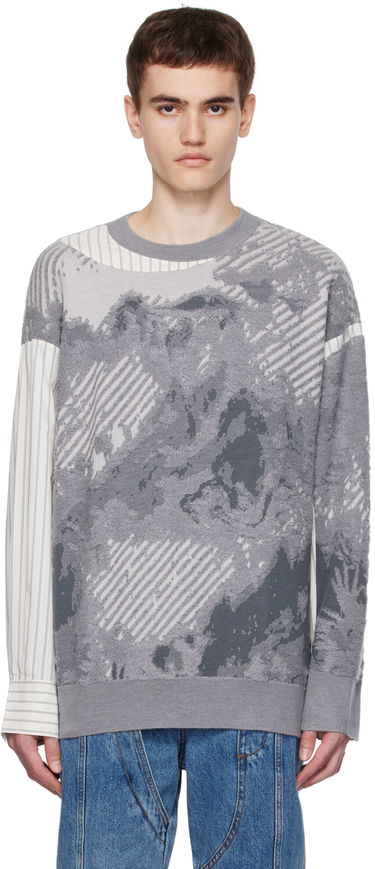 Sveter Feng Chen Wang Feng Chen Wang Paneled Sweater Šedá | FUF16KT03G, 0