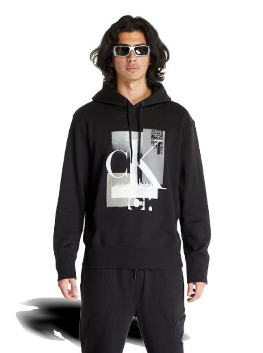 Mikina CALVIN KLEIN Connected Layer Land Hoodie Čierna | J30J324310 BEH