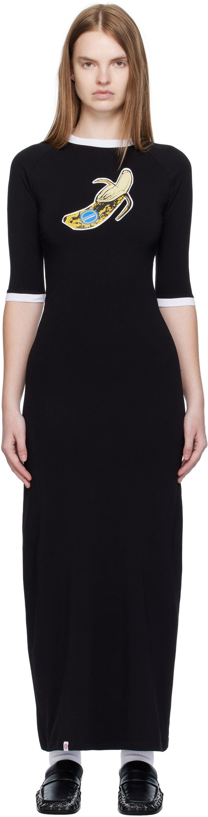 Šaty Charles Jeffrey Loverboy Charles Jeffrey LOVERBOY Raglan Baby Tee Midi Dress Čierna | 52060401
