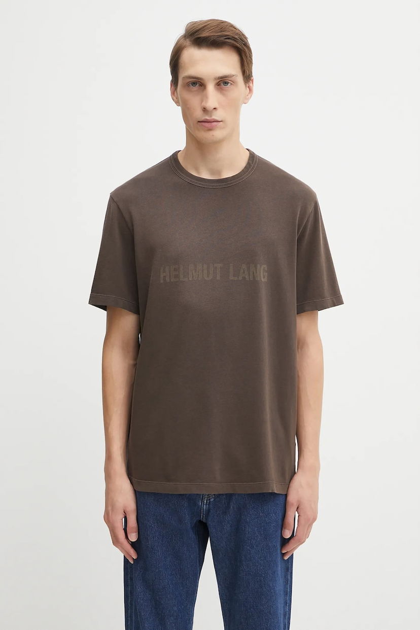 Tričko Helmut Lang Helmut Lang Logo Print T-Shirt Hnedá | P05HM501