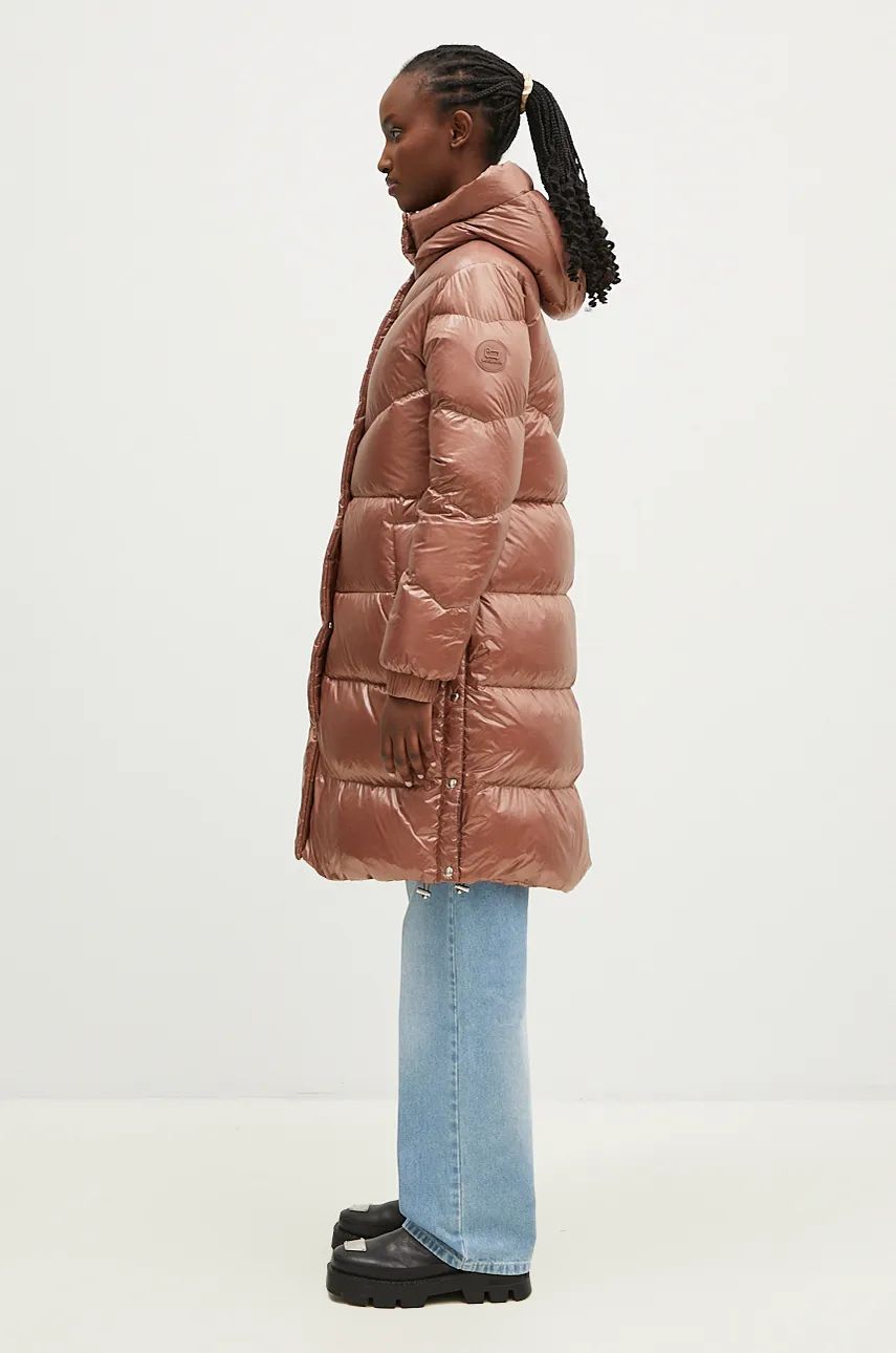 Prešívaná bunda WOOLRICH Long Puffer Jacket With Hood Hnedá | CFWWOU0926FRUT3085.UT30, 1
