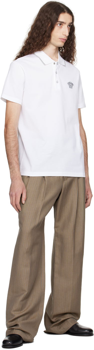 Polo tričko Versace Versace Embroidered Polo Biela | 1013906_1A14975, 3
