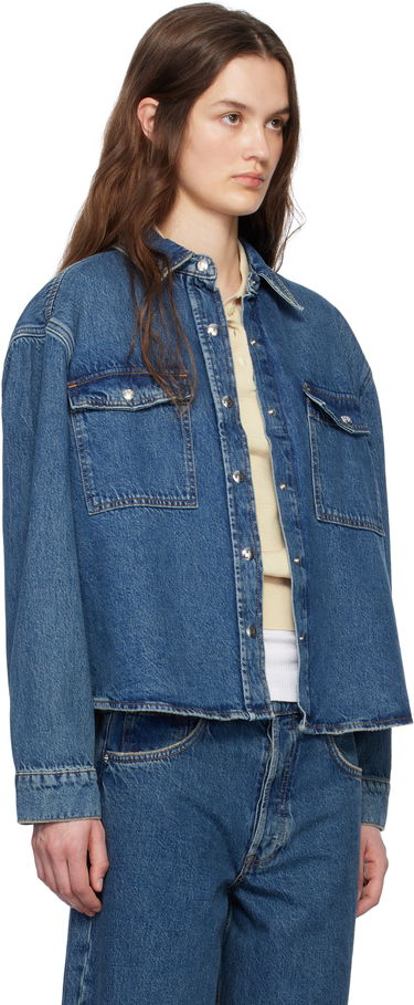 Bunda Anine Bing ANINE BING Paxton Cropped Denim Shirt Modrá | A-07-10673-WHD47, 1