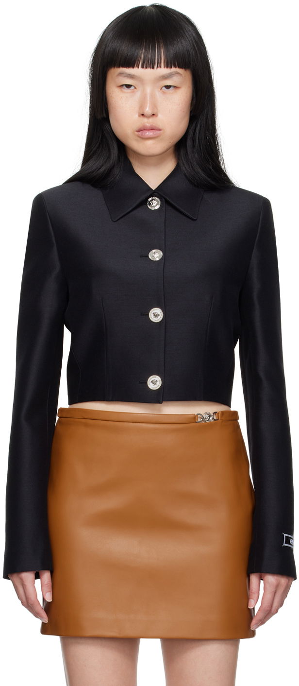 Bunda Versace Cropped Jacket Čierna | 1012001_1A09075, 0
