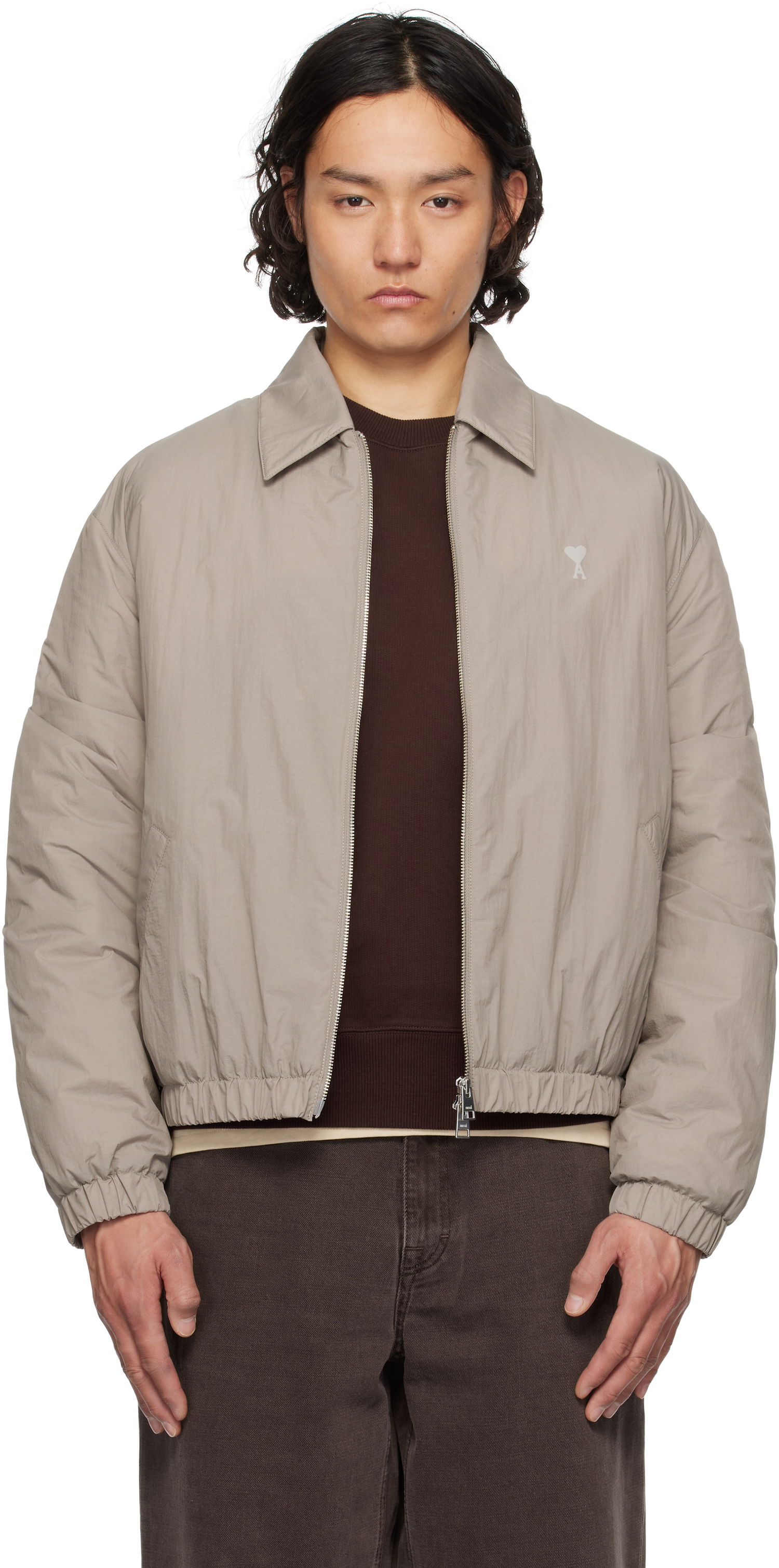 Bomber bunda AMI AMI de Coeur Zipped Jacket Šedá | HJK041.PA0009, 0