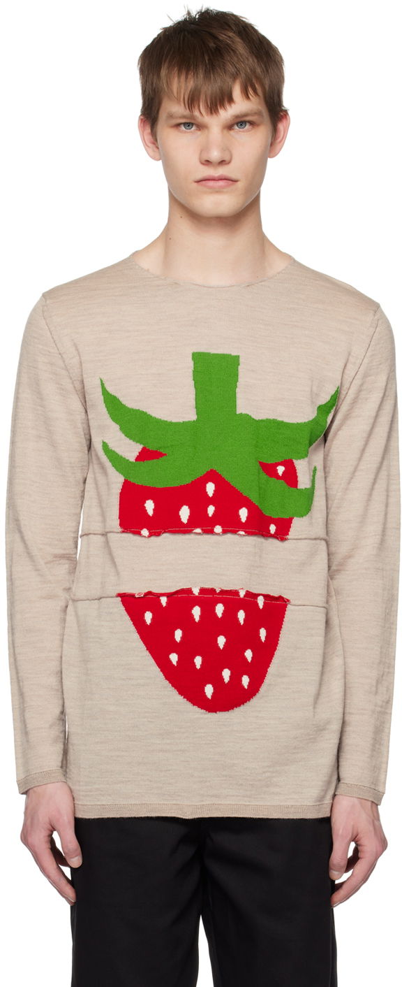 Sveter Comme des Garçons Comme des Garçons Shirt Brett Westfall Edition Strawberry Knit Sweater Béžová | FK-N004-051, 0