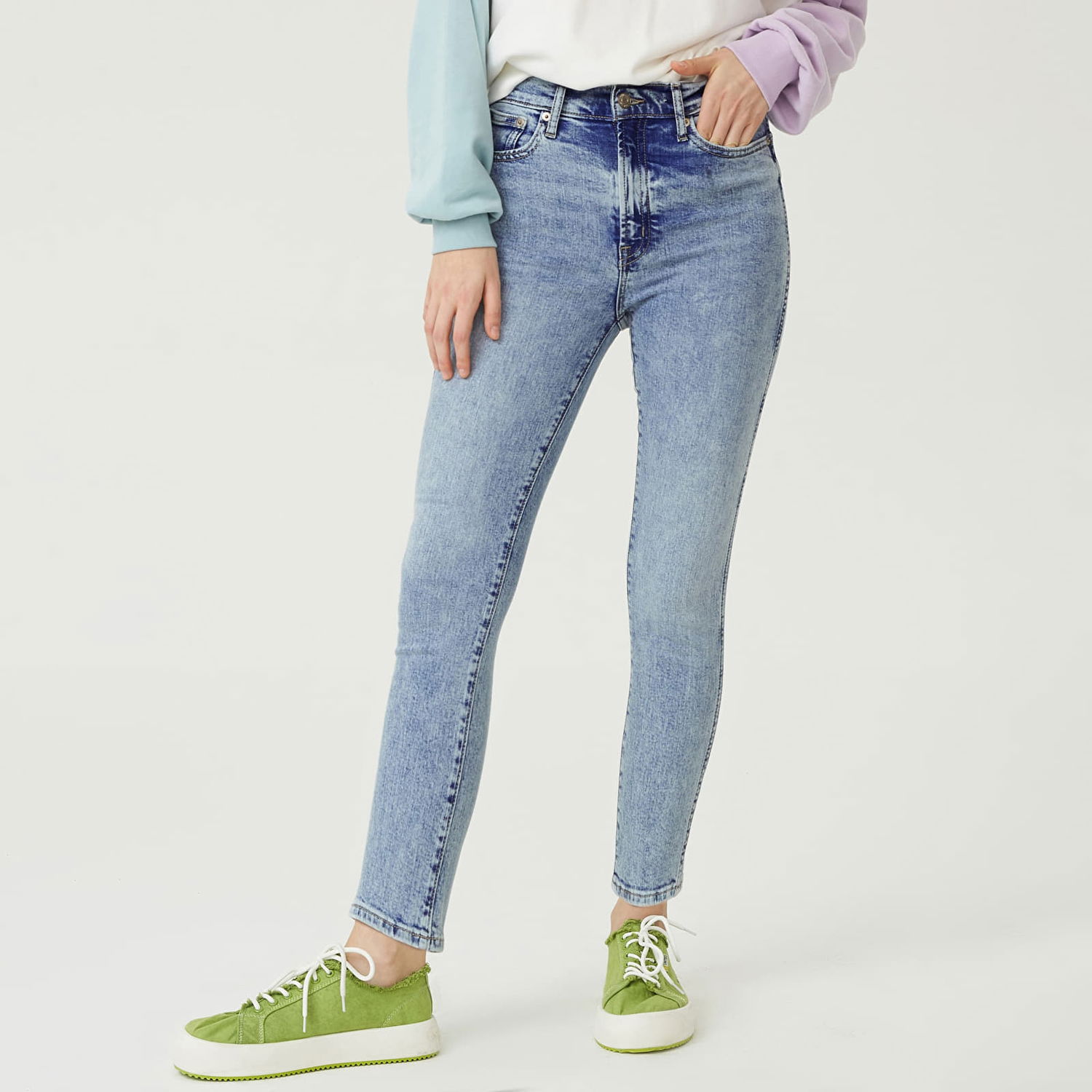 Džínsy GAP Denim Pants Vintage Slim - High Rise Light Amber Modrá | 732838-00, 1
