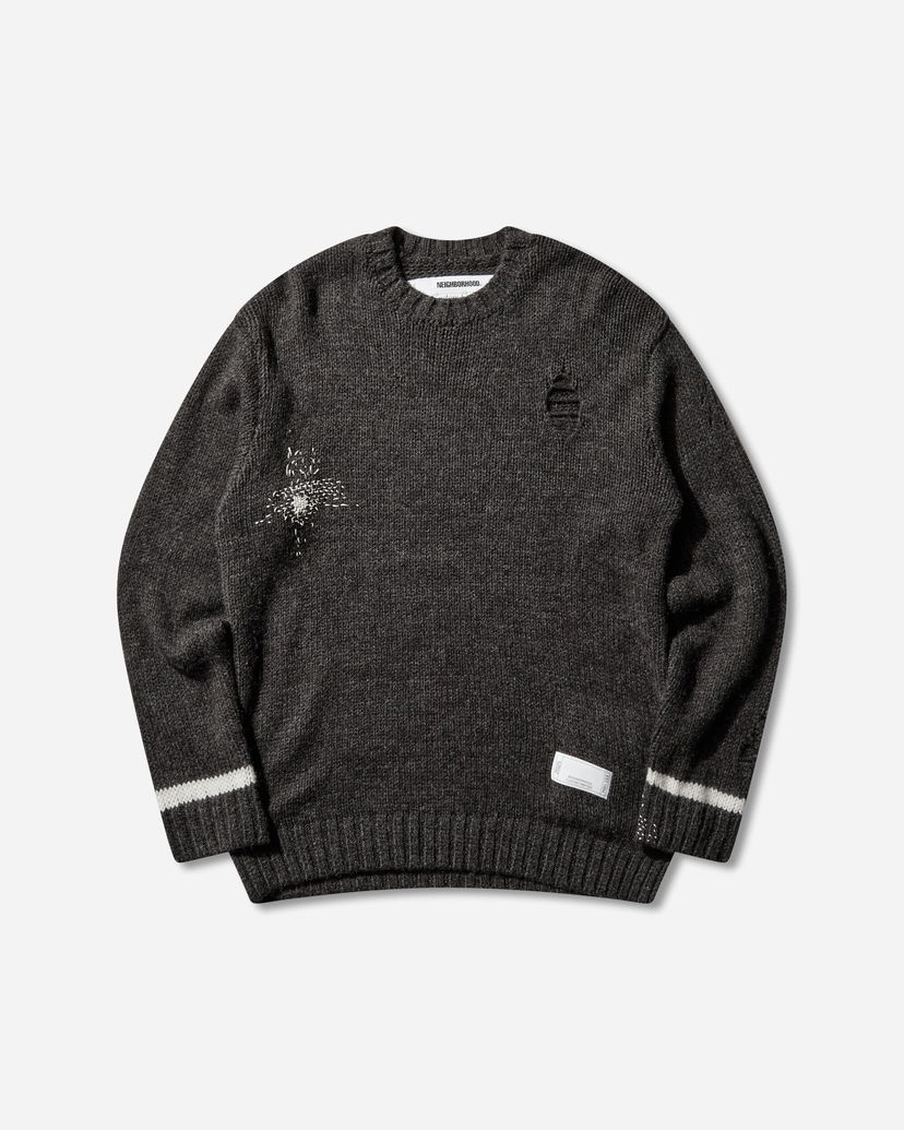 Sveter Neighborhood Savage Crewneck Sweater Šedá | 252FUNH-KNM02 CHARCOAL