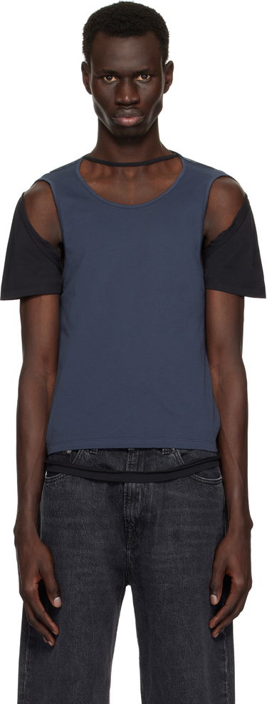 Tielko Eckhaus Latta Eckhaus Latta Navy Hugging T-Shirt Modrá | 1203-EL-PS25-B - BLACKBERRY, 0