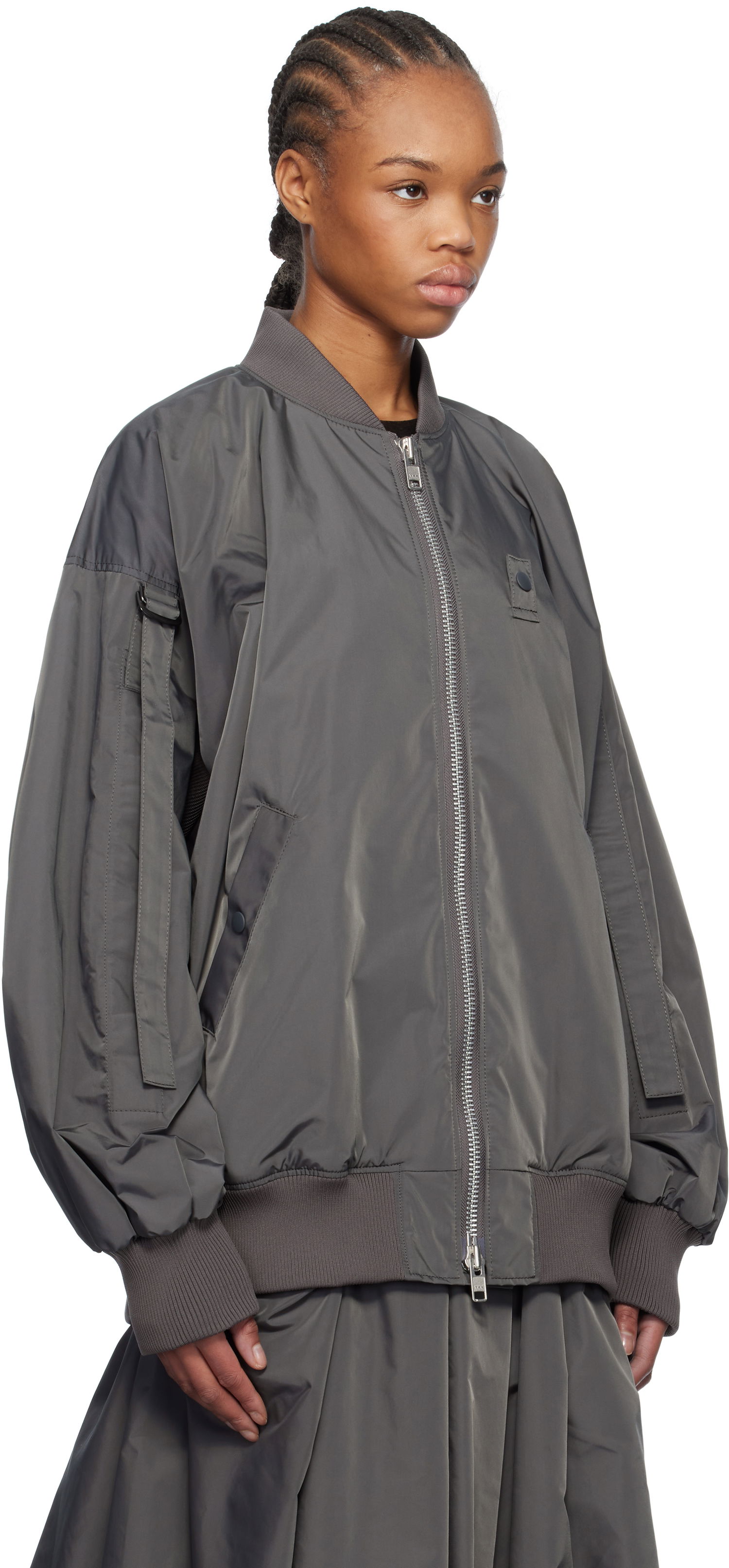 Bomber bunda Yohji Yamamoto Yohji Yamamoto R-Belted Bomber Jacket Šedá | FT-J54-600, 1