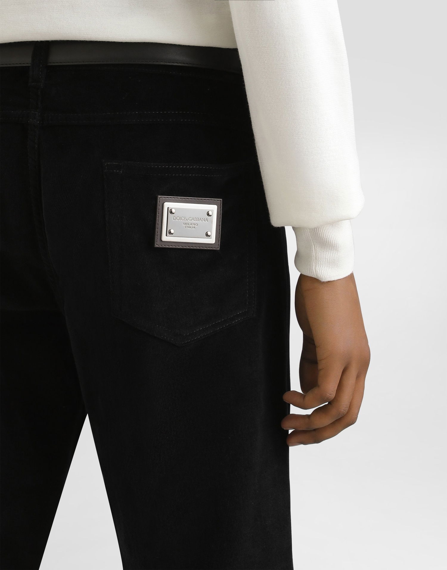 Nohavice Dolce & Gabbana Dolce & Gabbana Cotton And Cashmere Regular Trousers Čierna | GYJCCTGJ589N0000, 1