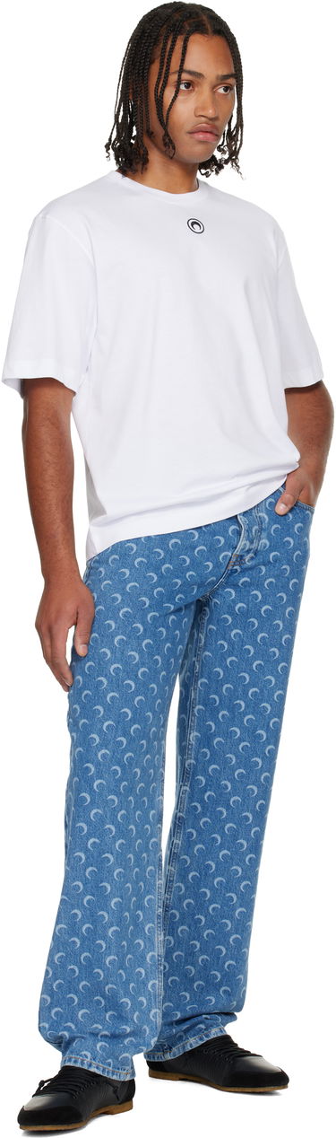 Tričko Marine Serre Moon Logo Jersey Loose Fit Short Sleeve T-Shirt Biela | MTT077BCJER0009, 3